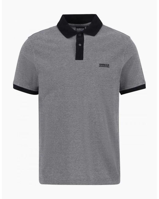 Barbour Gray Barbour Morely Oxford Polo Shirt for men