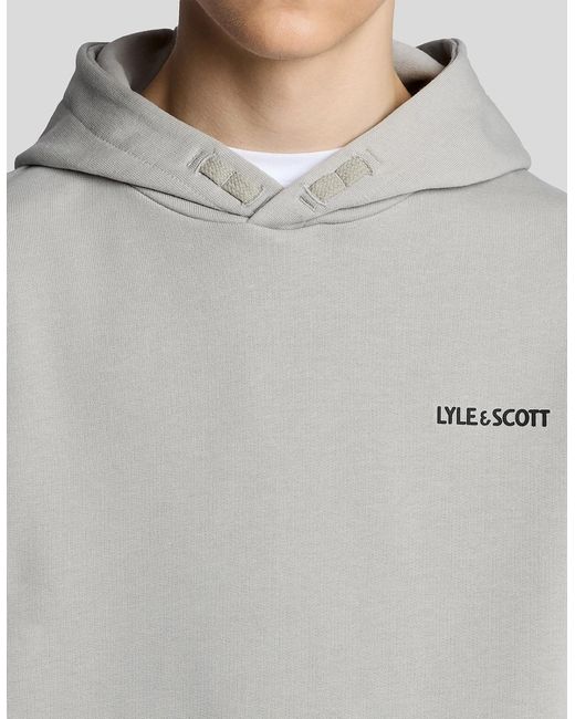 Lyle & Scott Gray Cotton Script Logo Hoodie for men
