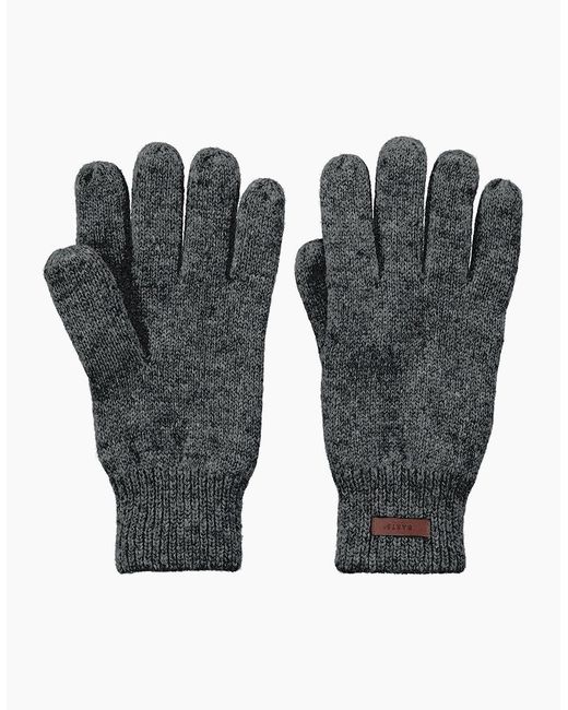 Barts Gray Haakkon Wool Fleece Lined Ribbed Cuff Gloves for men