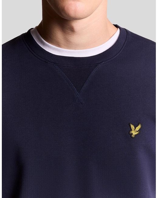Lyle & Scott Blue Cotton Crew Neck Sweatshirt for men
