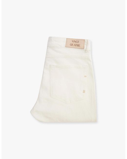 Vingt Quatre Denim White Vingt Quatre Straight Fit Chalk Jeans