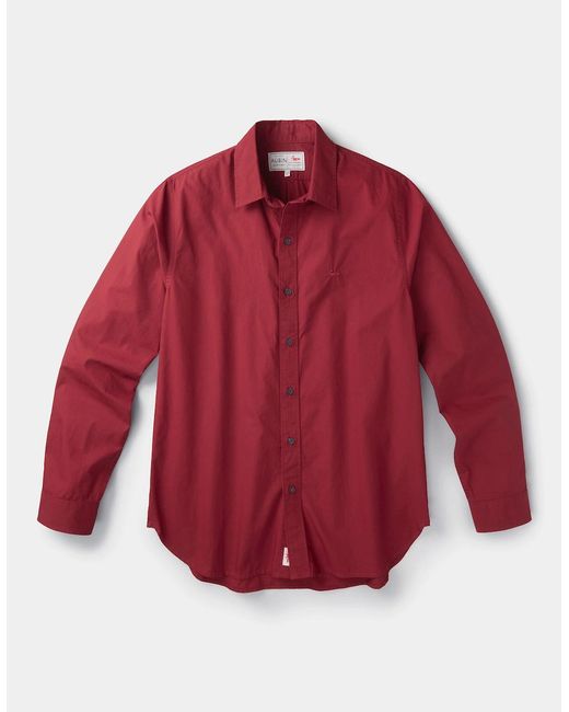 aubi Red Chase Poplin Shirt for men