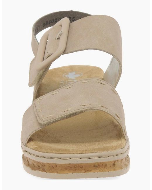 Rieker White Page Wedge Heel Sandals
