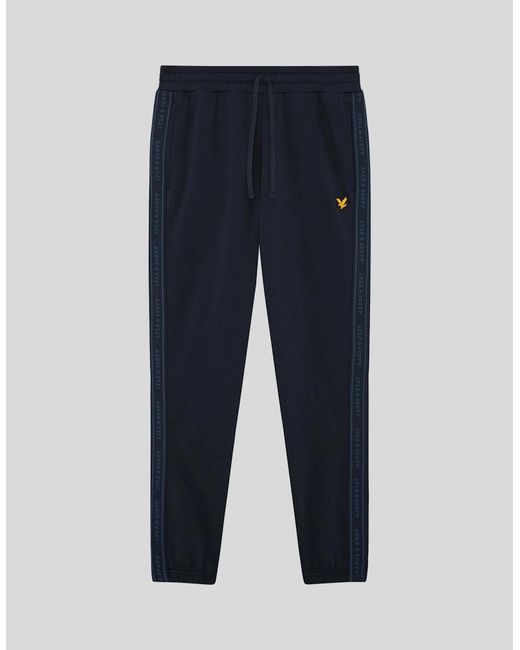Lyle & Scott Blue Sports Tape Joggers for men