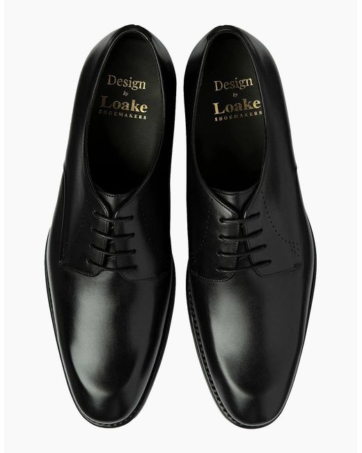 Loake Black Gosling Plain Derby Shoe for men