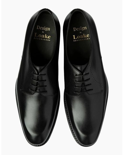 Loake Black Gosling Plain Derby Shoe for men