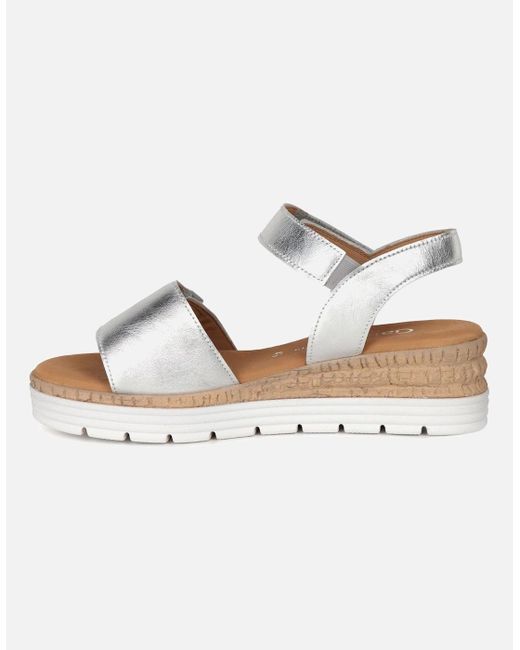 Gabor White Shout Wedge Heel Sandals