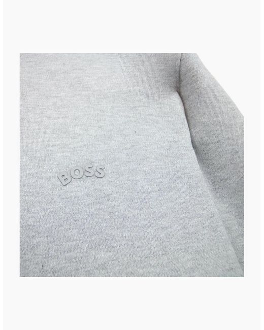 Boss White Salbo Curved Logo Sweatshirt 059 for men