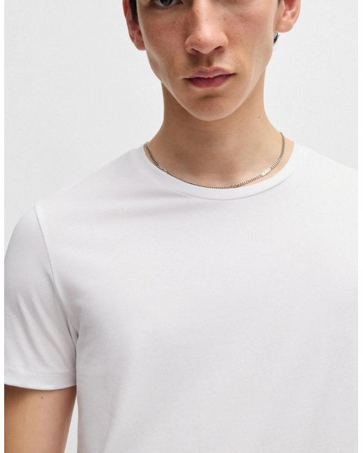 Boss White Hugo Round Two-Pack Of Slim-Fit T-Shirts for men