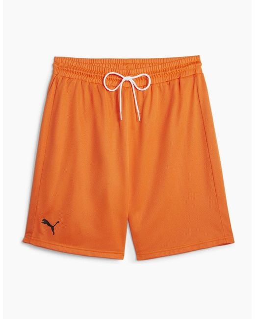 PUMA Orange Hoops Team Practice Basketball Shorts for men