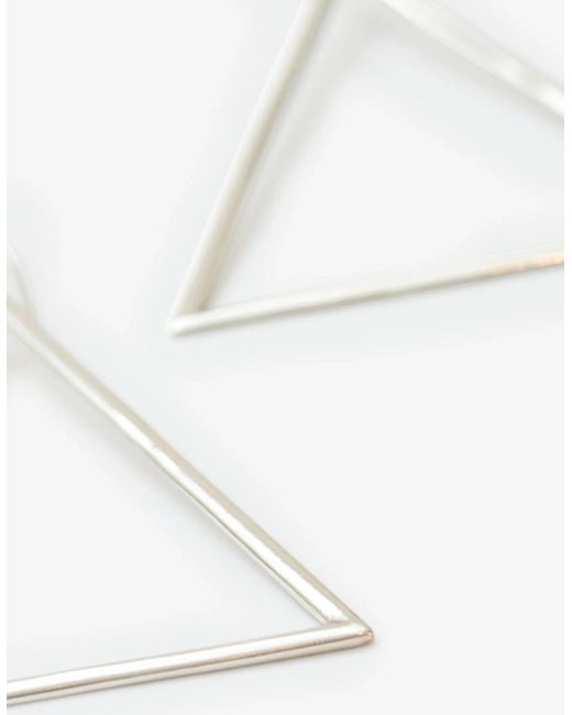 Isabel Marant White Triangular Hoop Earrings