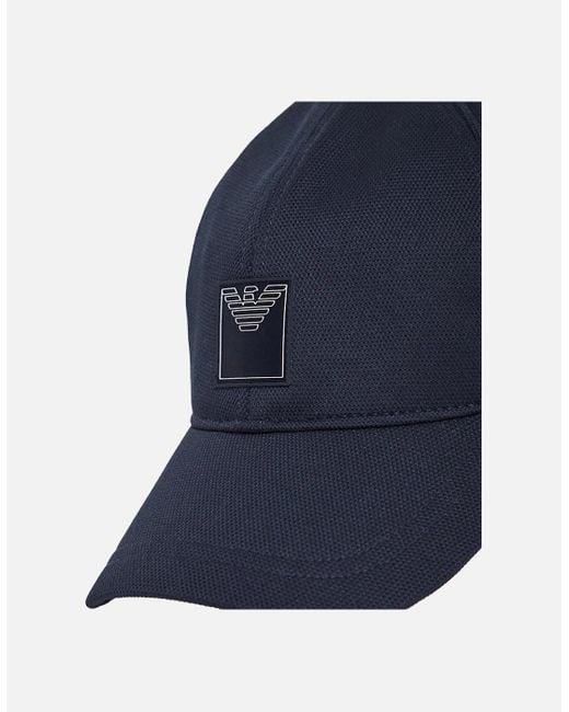 Emporio Armani Blue Woven Beach Piquet Baseball Cap Armani for men