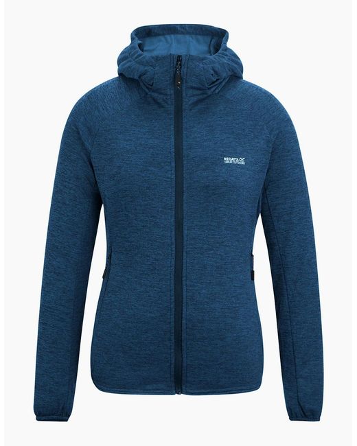 Regatta Blue Ladies Ferna Stretch Hooded Fleece Jacket