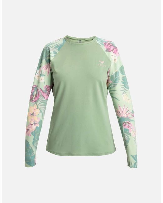 Roxy Green Into The Sun Long Sleeve Rash Vest