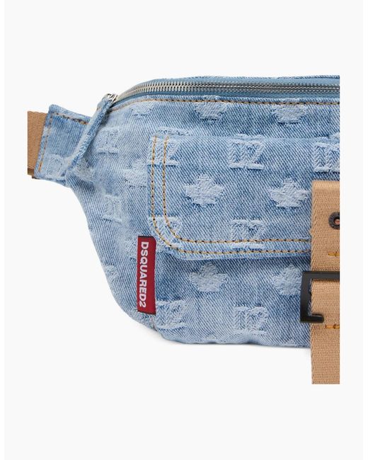 DSquared² Blue D2 Monogram Belt Bag for men