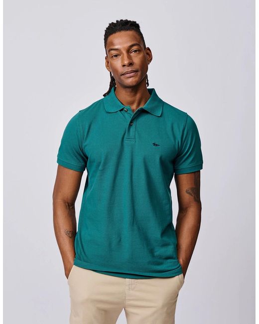 aubi Green Oliver Pique Polo for men