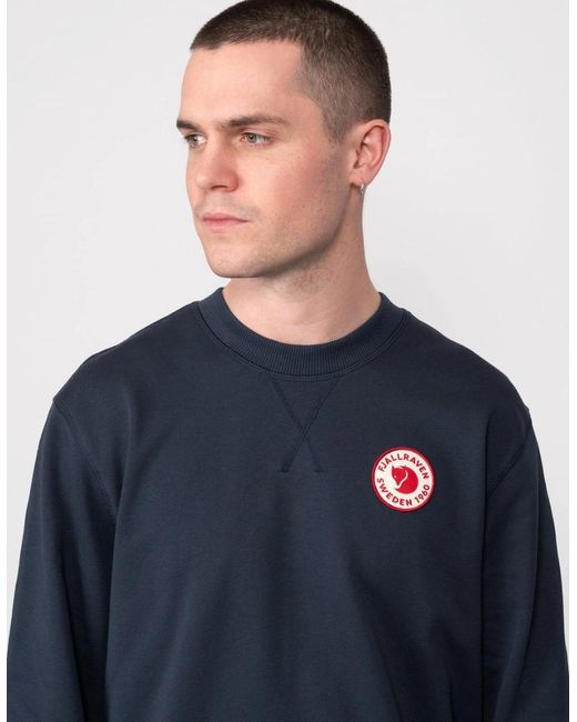 Fjallraven Blue 1960 Logo Badge Sweatshirt for men