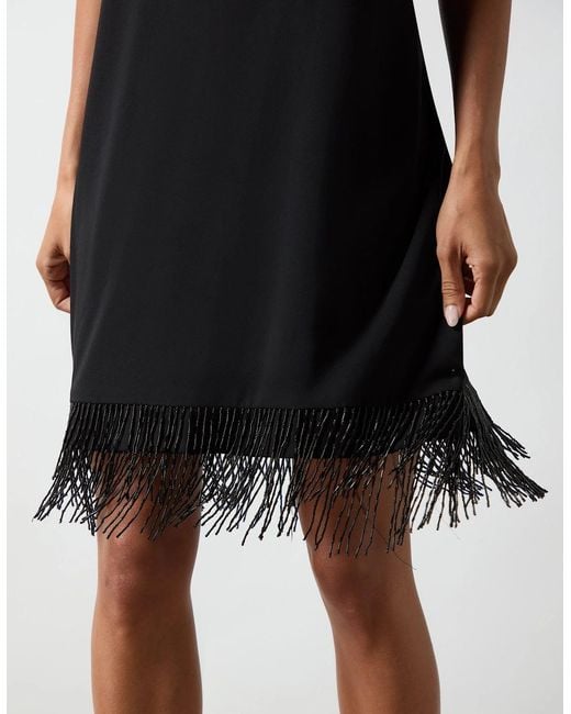 Ro&zo White Petite Bead Trim Halter Dress