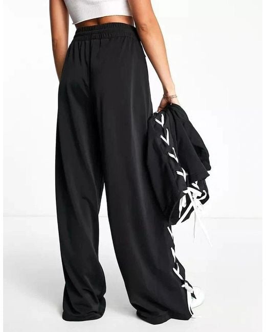 Adidas Blue Originals Wide Leg Laced Track Pants