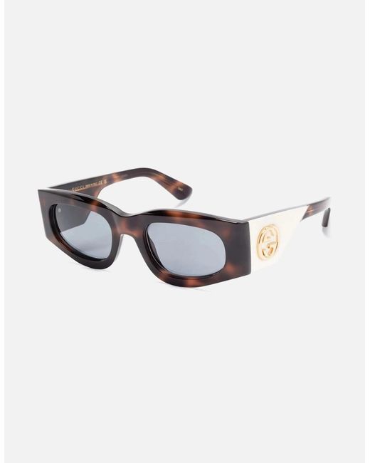 Gucci Brown Iconic Interlocking Gg Sunglasses Tortoise