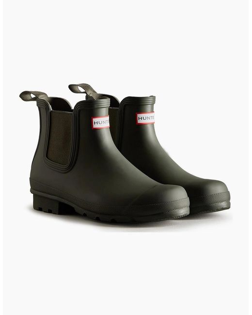 Hunter Black Original Chelsea Short Wellingtons for men