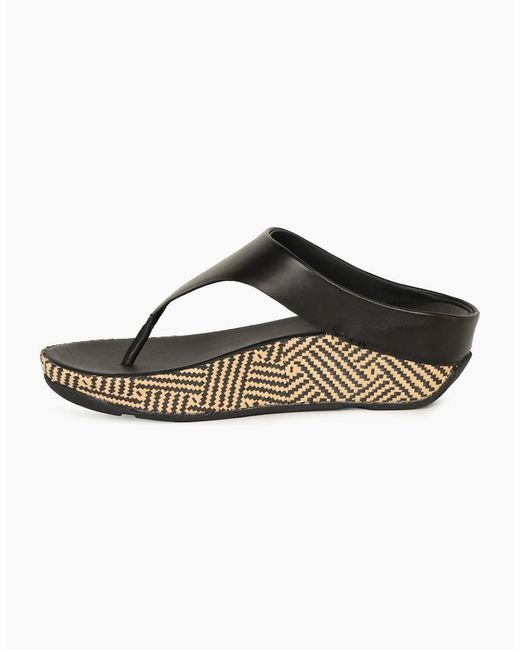 Fitflop Black Lulu Lux Graphic Weave Sandals