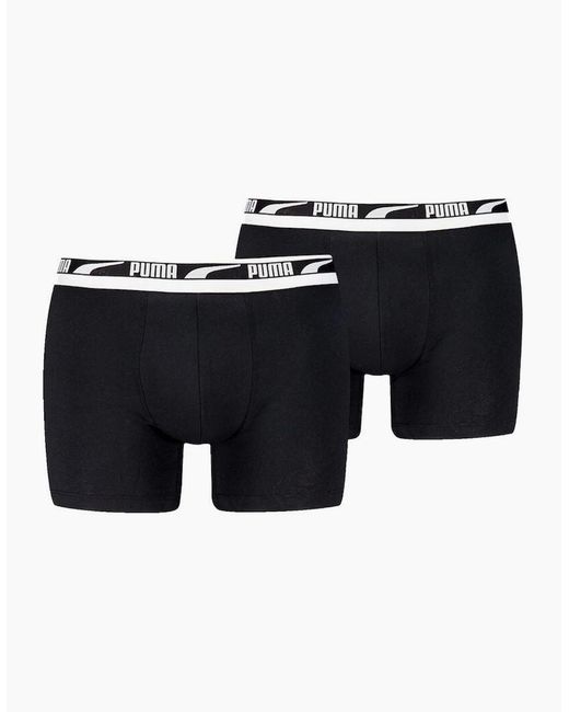 PUMA Black 2-Pack Everyday Multi Logo Boxer Briefs for men