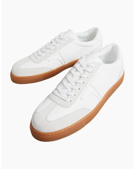 Ted Baker White Robbert Retro Suede Leather Mix Sneakers for men