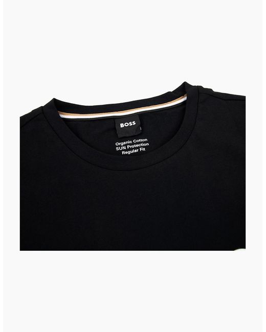 Boss Black Organic-Cotton T-Shirt With Contrast Logo 001 for men