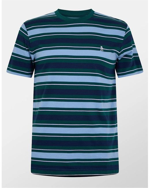 Original Penguin Blue Regular Fit Crew Neck Short Sleeve T-Shirt for men