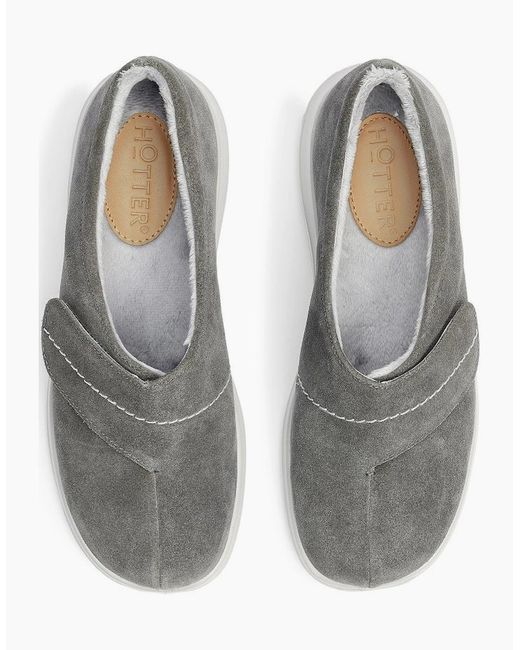 Hotter Gray Wrap Slippers