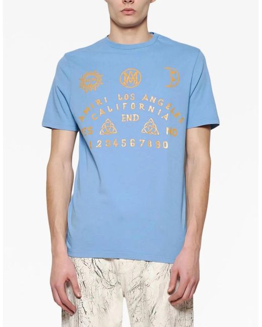 Amiri Blue Ouija Board Tee Carolina