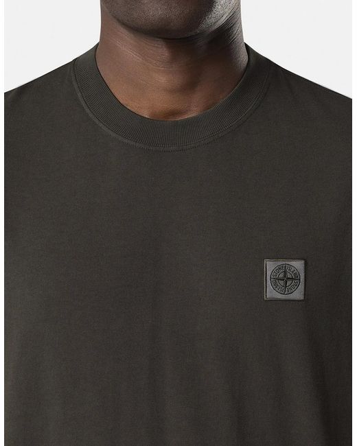 Stone Island Black Patch Logo 2100030 T-Shirt Charcoal for men