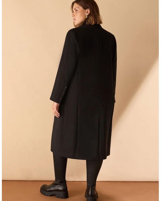 Live Unlimited London Black Wool Blend Tailored Coat