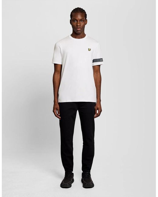 Lyle & Scott White Sports Sleeve Detail T-Shirt for men
