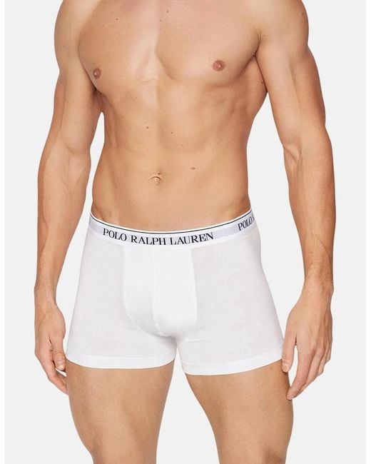 Ralph Lauren White 3 Pack Classic Trunks for men