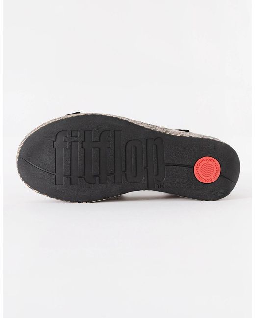 Fitflop Black Platfforms Graphic-Weave Suede Fisherman Sandals