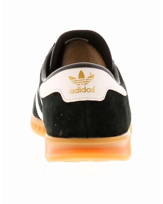 Adidas Originals Black Trainers Hamburg Leather Lace Up Uk Size for men