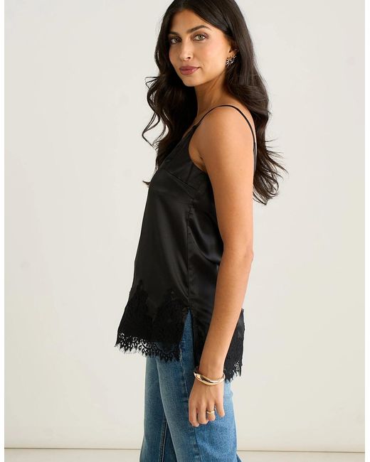 Gini London Multicolor Satin Lace Trim Cami Top