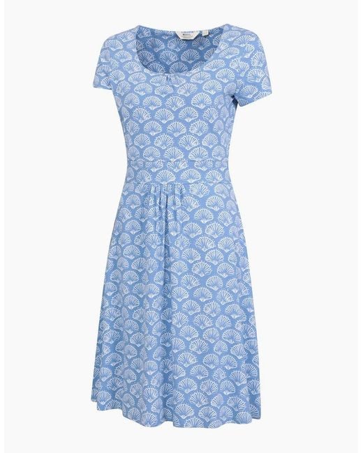 Mountain Warehouse Blue Ladies Orchid Seashells Uv Protection Midi Dress