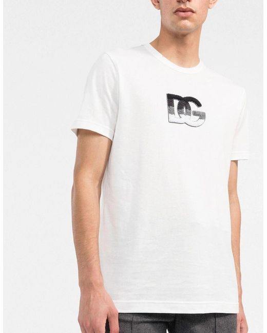 Dolce & Gabbana White Logo Patch T-Shirt for men