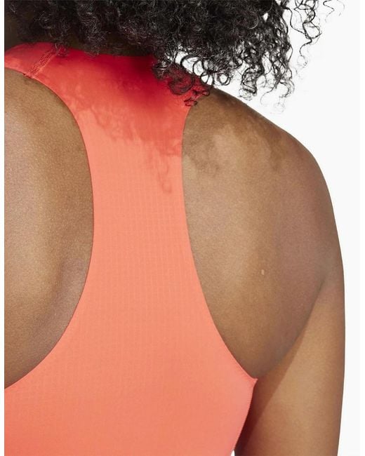 Adidas Red Adizero Halter Neck Sleeveless Muscle Tank