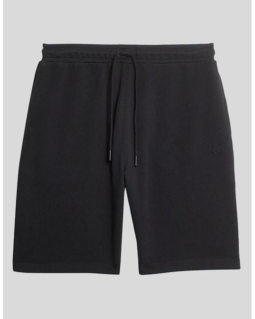 Lyle & Scott Black Superfine Cotton Sweat Shorts for men