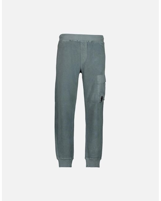 C P Company Blue Brushed Fleece Lens Sweatpants for men