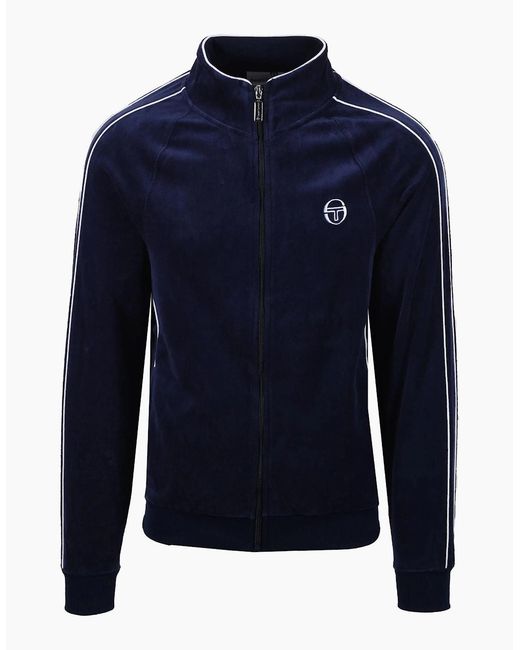 Sergio Tacchini Blue Tasso Velour Track Top Maritime for men