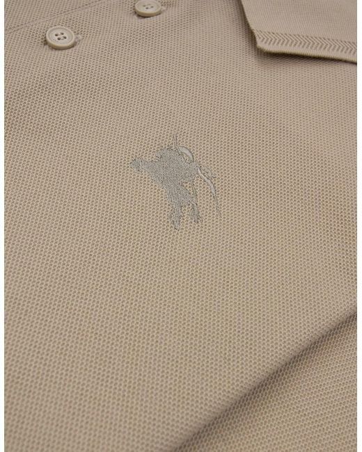 Burberry Natural Eddie Cotton Polo Shirt Soft Fawn for men