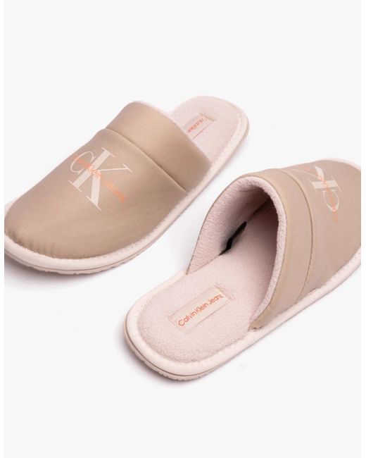 Calvin Klein Pink Hotel Slipper Mules Taupe for men
