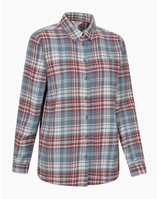 Mountain Warehouse Blue Ladies Balsam Brushed Flannel Longline Shirt