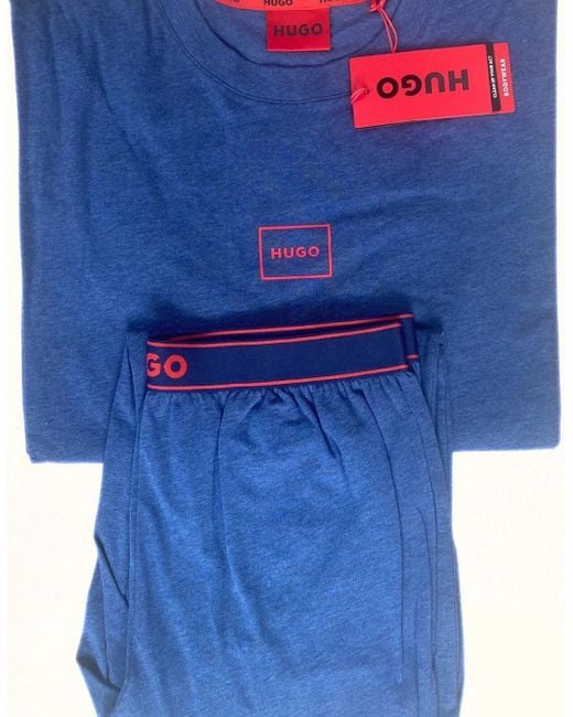 Boss Blue Laze Relaxed-Fit Jersey Loungewear Set, Marl for men