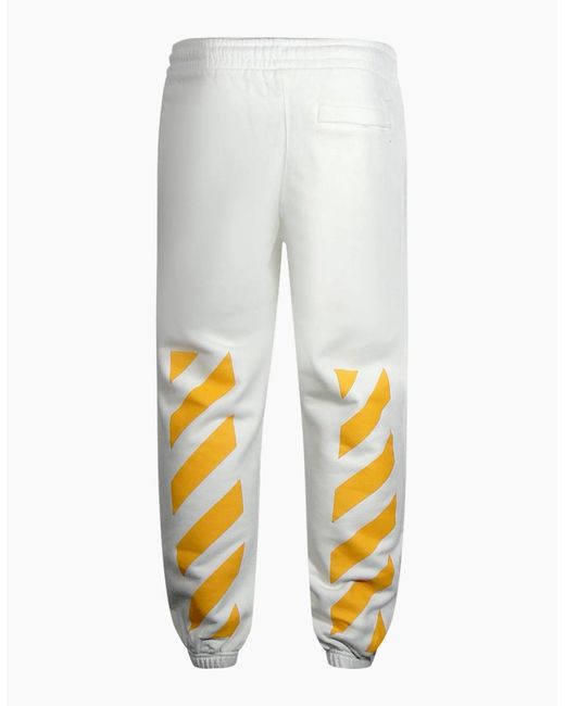 Off-White c/o Virgil Abloh White Caravaggio Painting Shorten Logo Sweatpants for men
